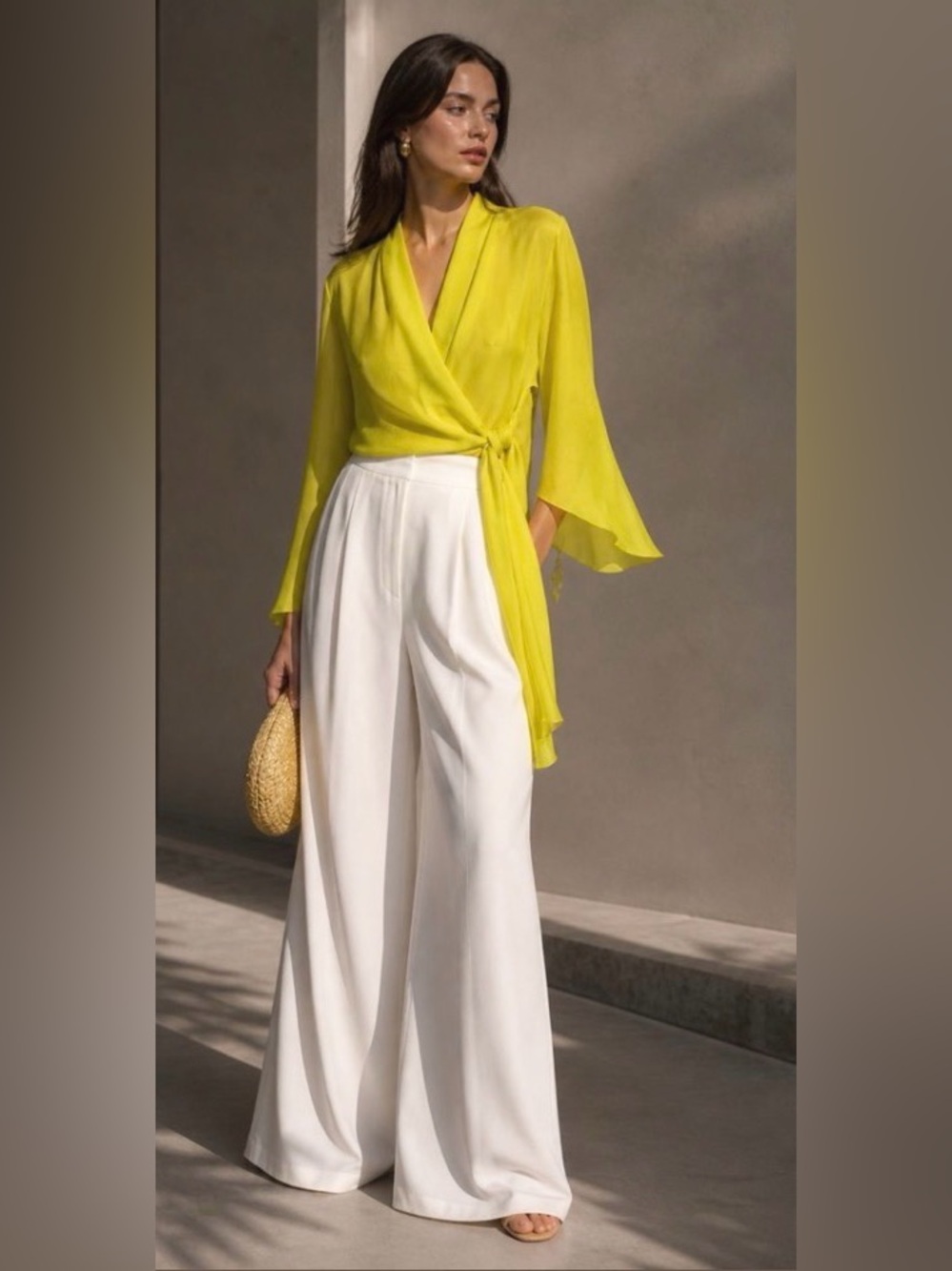 Jackie Rodgers Chartreuse Wrap